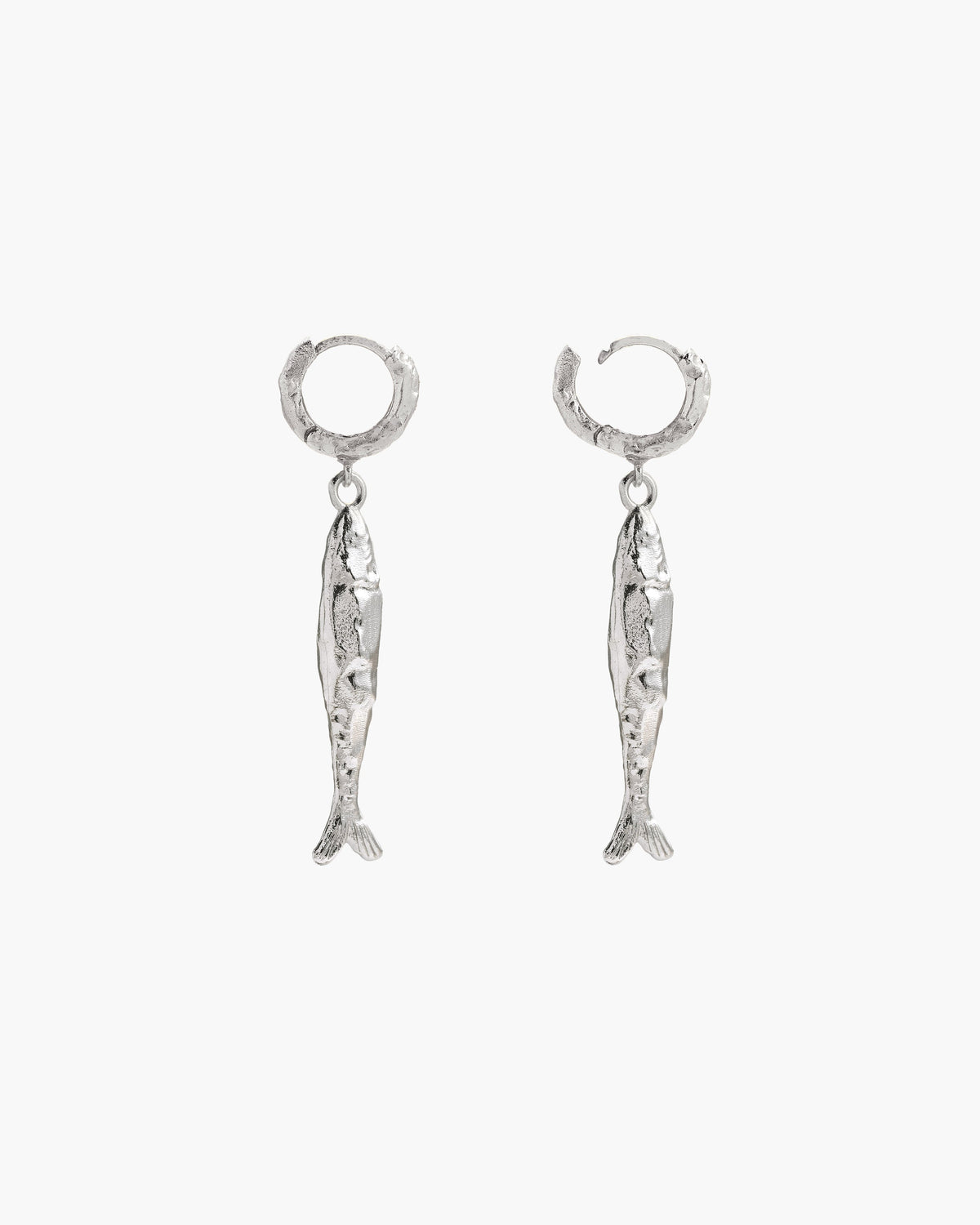 Silver Anchovy Earrings