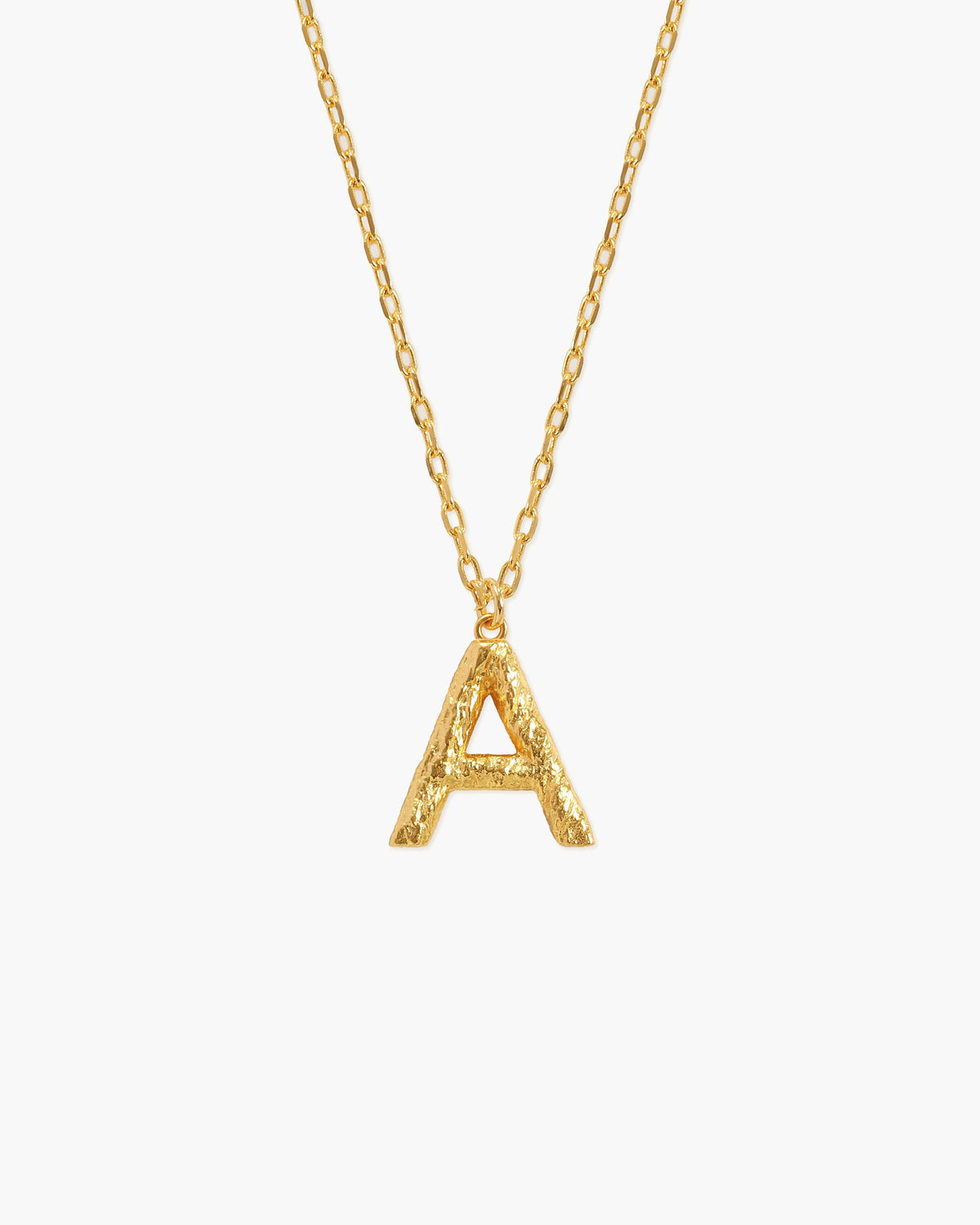Textured Initial Letter Necklace