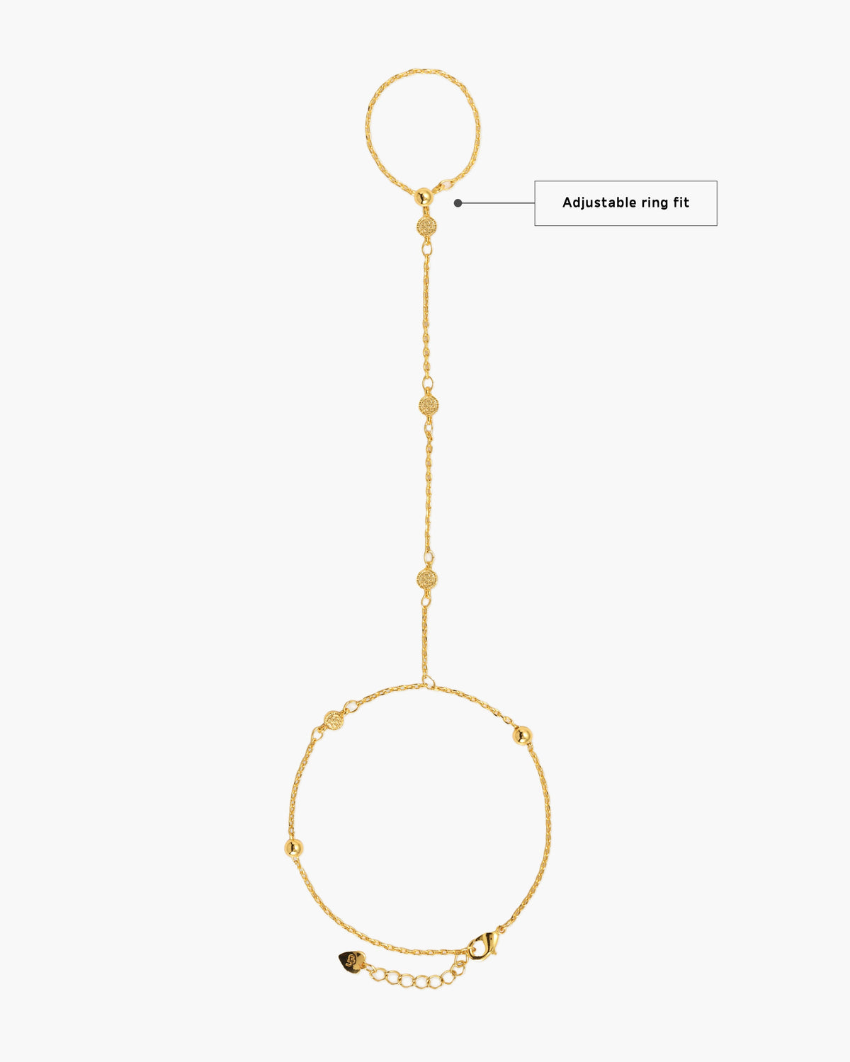 Golden Hojas Coin Hand Chain Bracelet